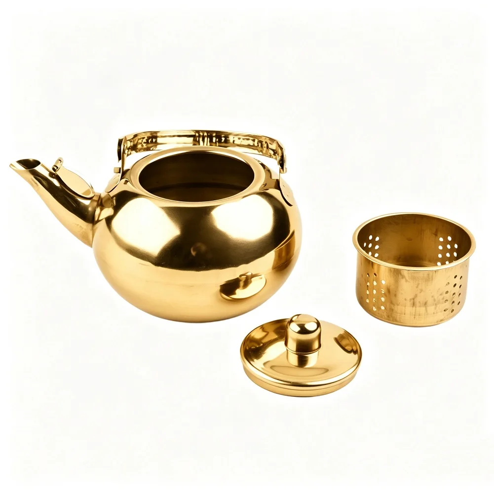 Stainless Steel 1L Water Pot with Infuser Basket for Tea Infusion Lightweight Yet Construction for Frequent Use