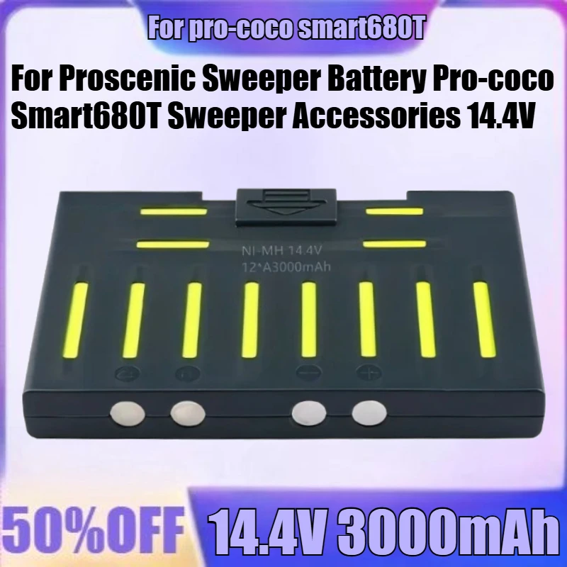 

New 14.4V 3000mAh High Quality Battery for Proscenic Sweeper Battery Pro-coco Smart680T Sweeper Accessories 14.4V