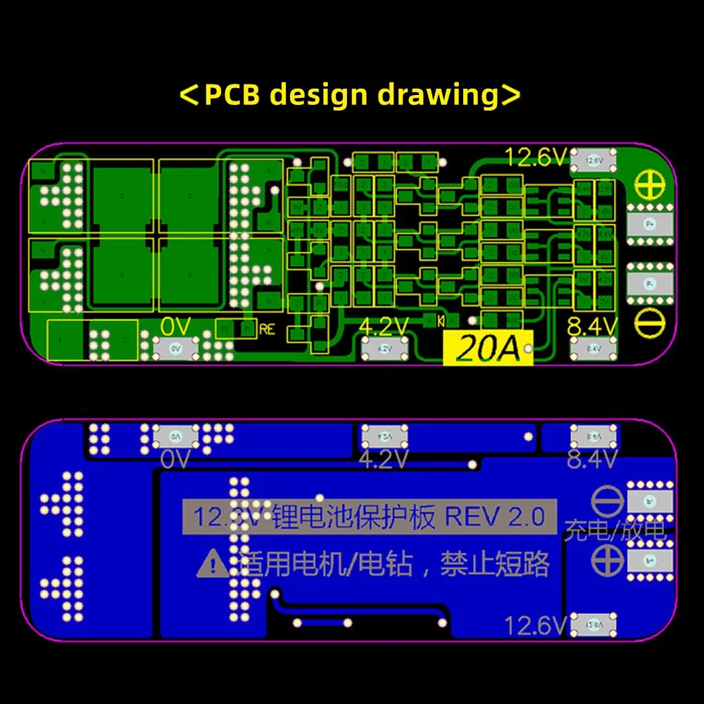 BMS 리튬 이온 배터리 18650 충전기 PCB 보호 보드, 드릴 모터용 리포 셀 모듈, 11.1V, 12V, 12.6V, 3S, 20A