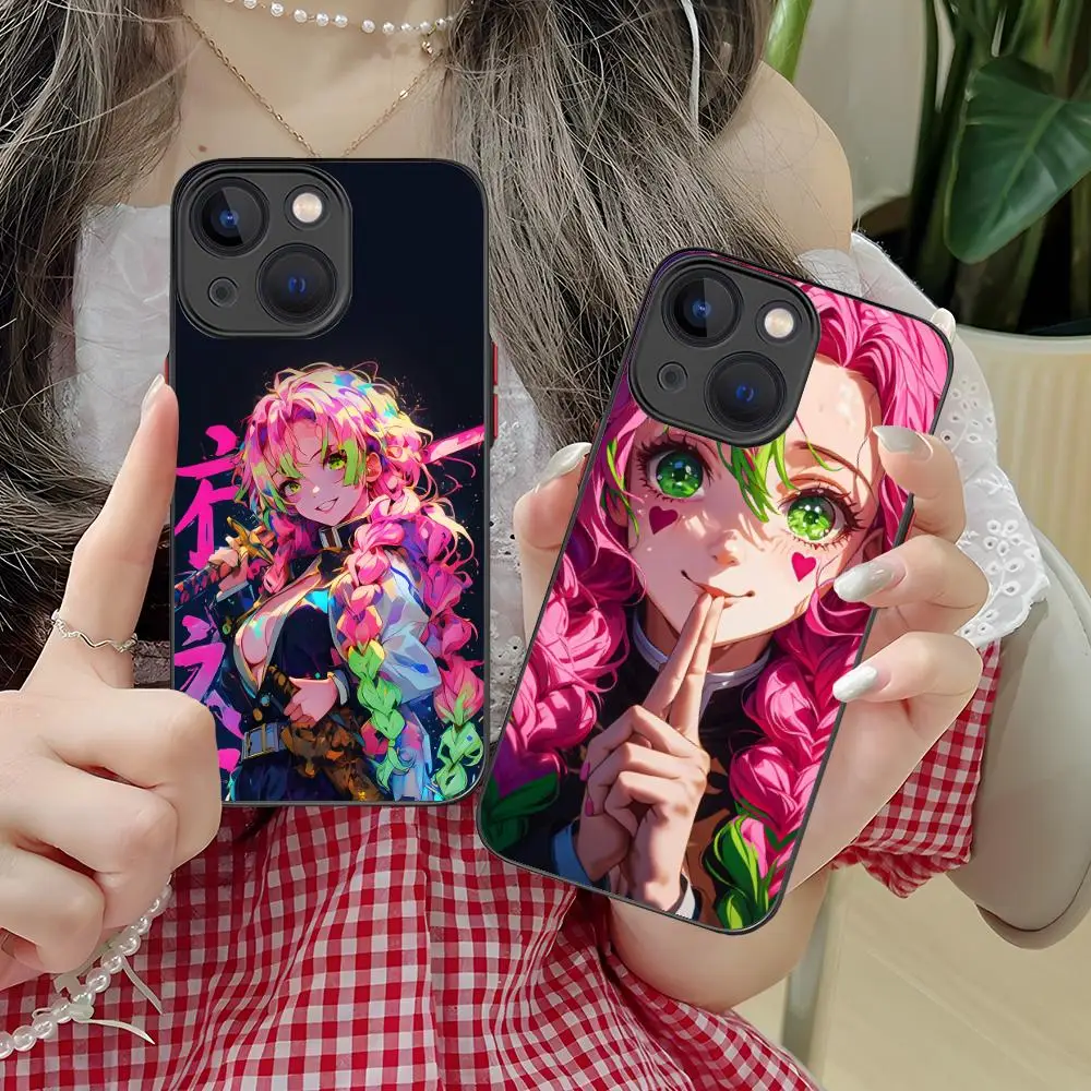 

Чехол для телефона «Demon Slayer Mitsuri» для iPhone 16, 15, 14, 13, 12, 11 X XR XS 8 7 Pro Max Plus, мини-цветный силиконовый защитный чехол для мобильных телефонов