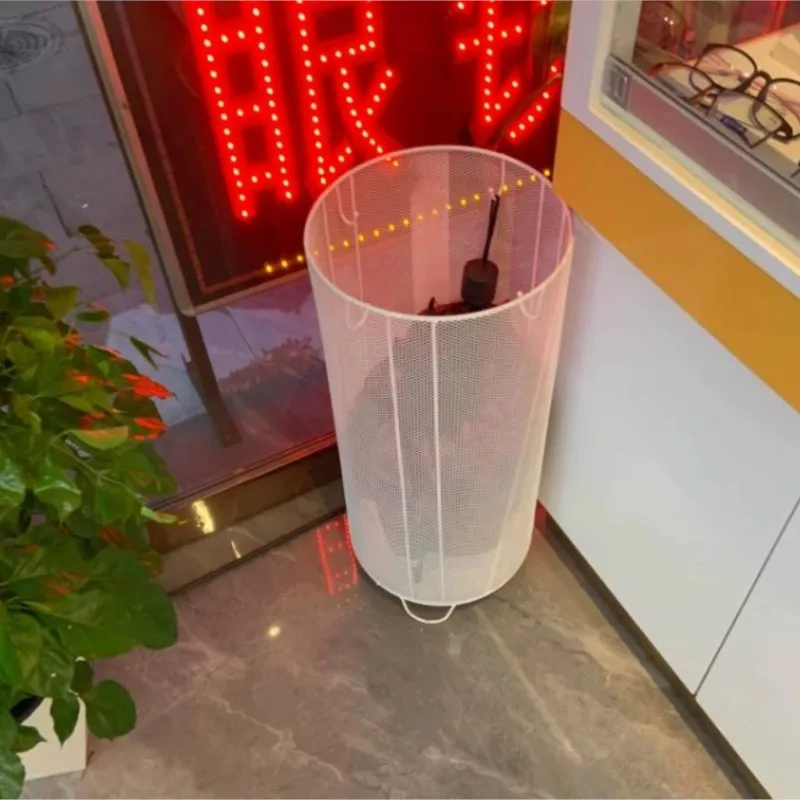 Large capacity floor standing wrought iron umbrella storage basket, home entrance foyer long and short umbrella placement rack