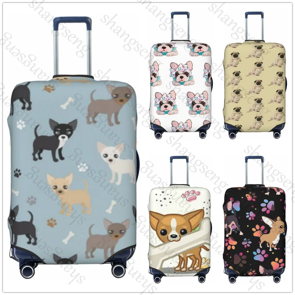 Funny Chihuahua Dogs Thicken Luggage Cover Elasticity Trolley dust cover Suitcase Protection Cover Suitcase Case Accessories