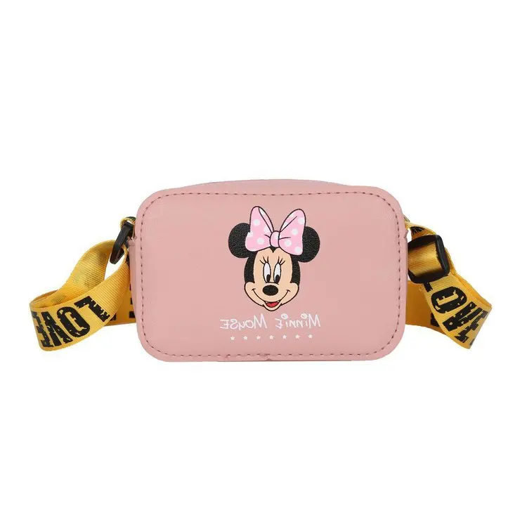 Disney mickey pequeno saco crianças cor sólida de um ombro sacos do bebê meninos novo estilo moda moeda bolsa meninas crossbody saco quadrado