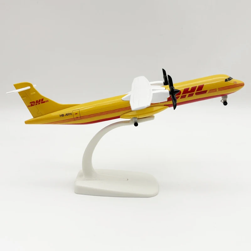 20CM DHL ATR Airplane Model Replica Alloy Material Miniature Planes Diecast with Stand Wheel Authentic Collectible Gift