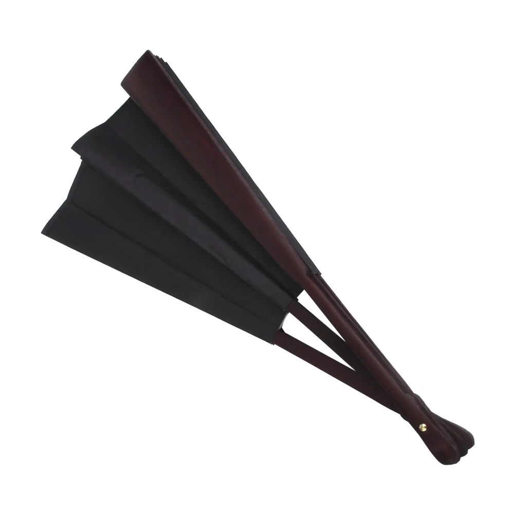 

Men's Bamboo Blank Folding Fan 33Cm Black Silk Unfolding 60Cm Wedding Party Gift Handheld Decor Men's Folding Fan