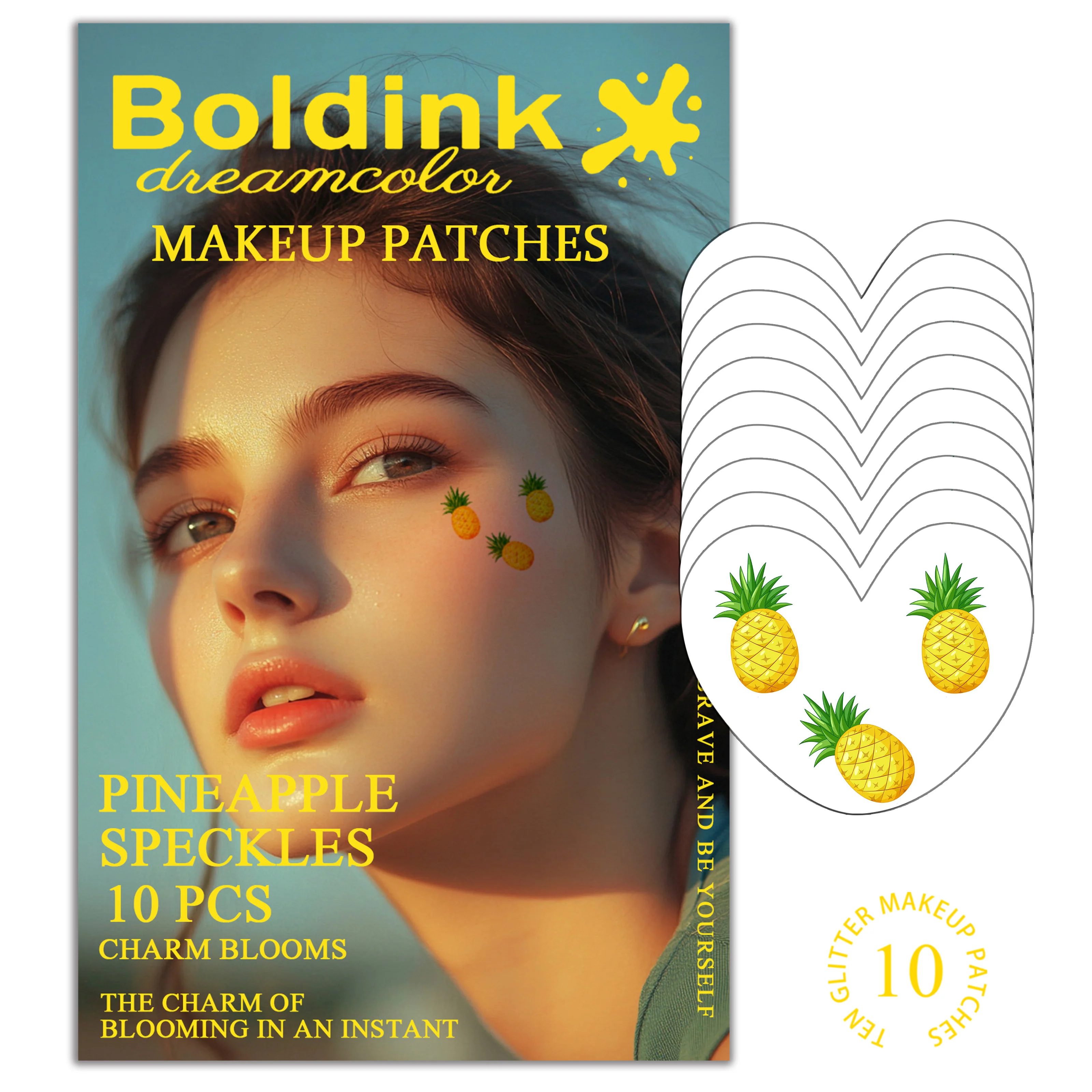 

Патчи для макияжа Boldink с ананасом - Летняя милая | Инструмент для макияжа для вечеринок, музыкальных фестивалей, 10 шт.