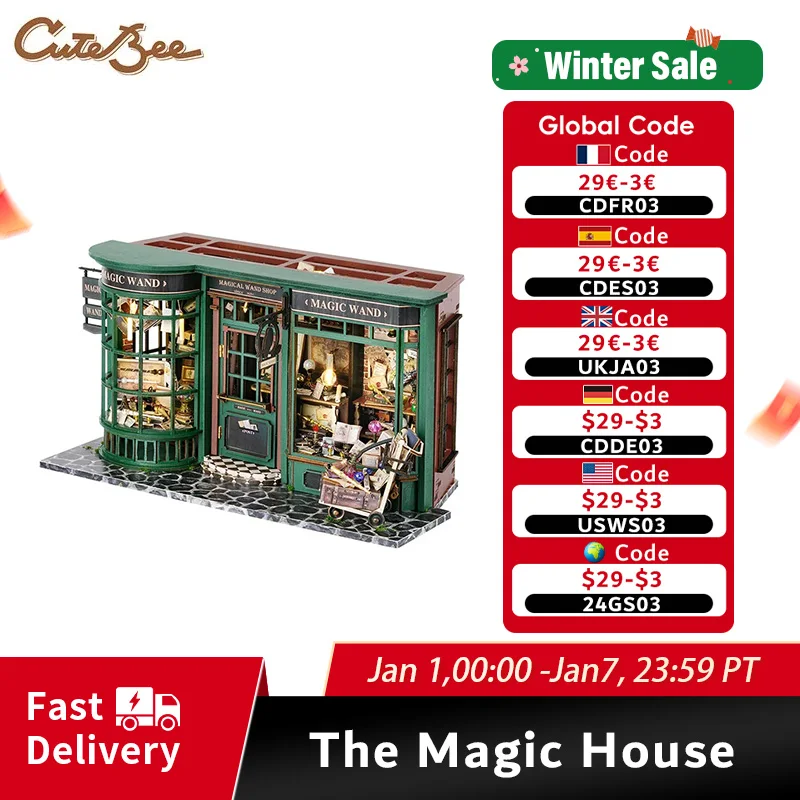 DIY Wooden Doll Houses Magic House Miniature Building Kits with Furniture Led Lights Dollhouse Toy Model for Birthday Gift Ideas