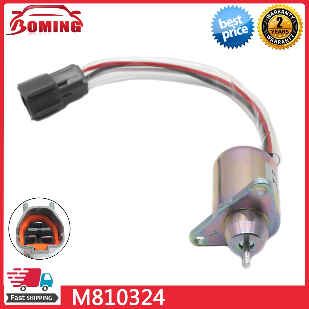 12V Fuel Shut Off Solenoid M810324 For John Deere tractor For Yanmar M808284 119233-77932 119653-77950 11923377932 11965377950