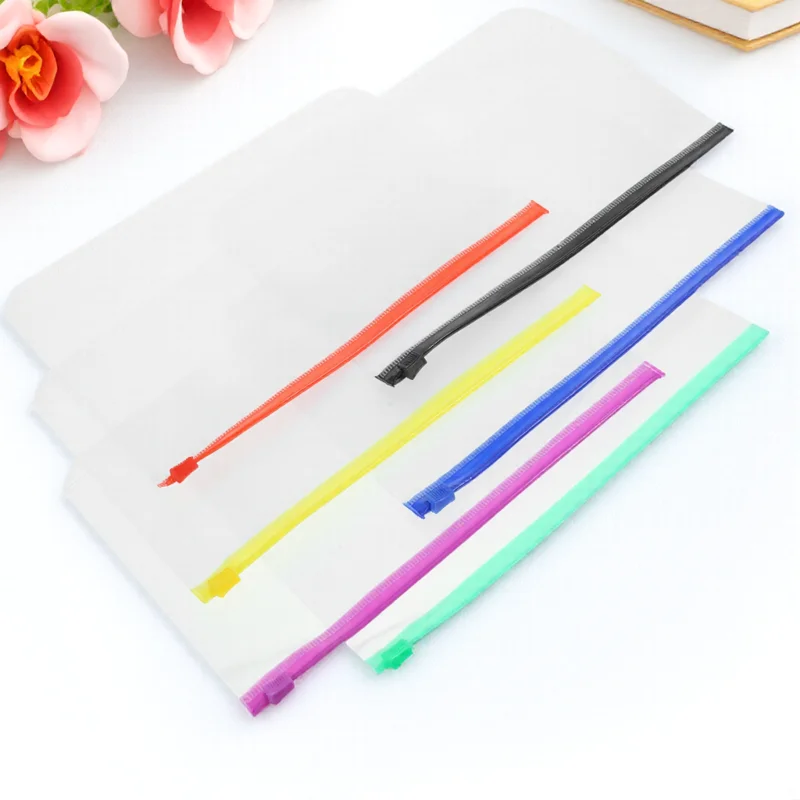 

12pcs A6 Refill Zipper Pocket Transparent Binder Zipper Pouches Document Bags Notebook pockets Loose Leaf Storage