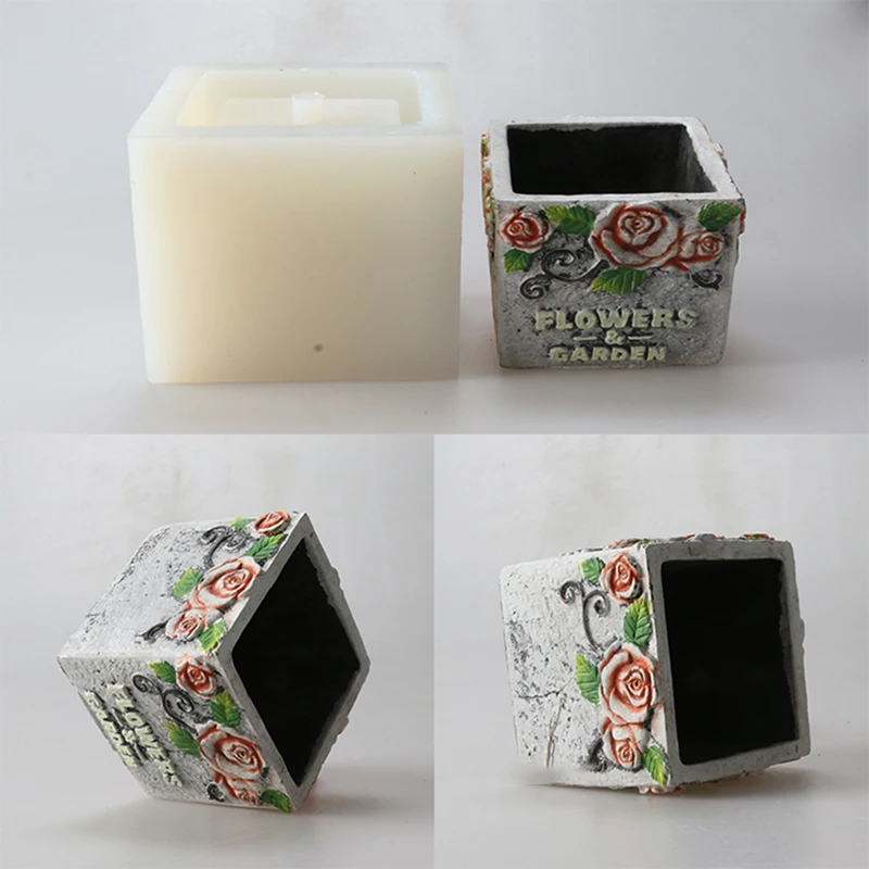

Силиконовая форма с тиснением розы для цемента и штукатурки — кашпо для суккулентов своими руками, чаша для хранения с винтажным цветочным декором