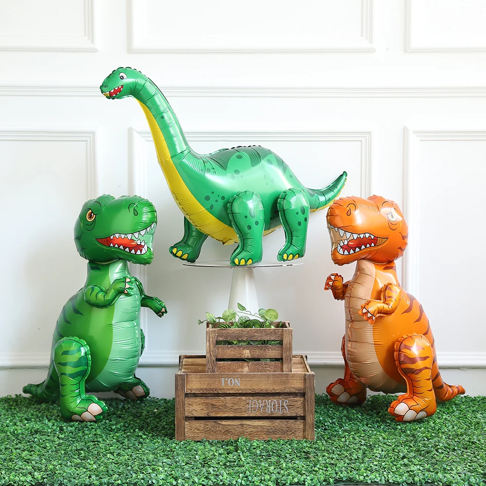 

Large 4D Walking Dinosaur Balloon Jungle Dinosaur Animal Party Deco Baby Shower Birthday Party Supplies Standing Foil Globos Toy