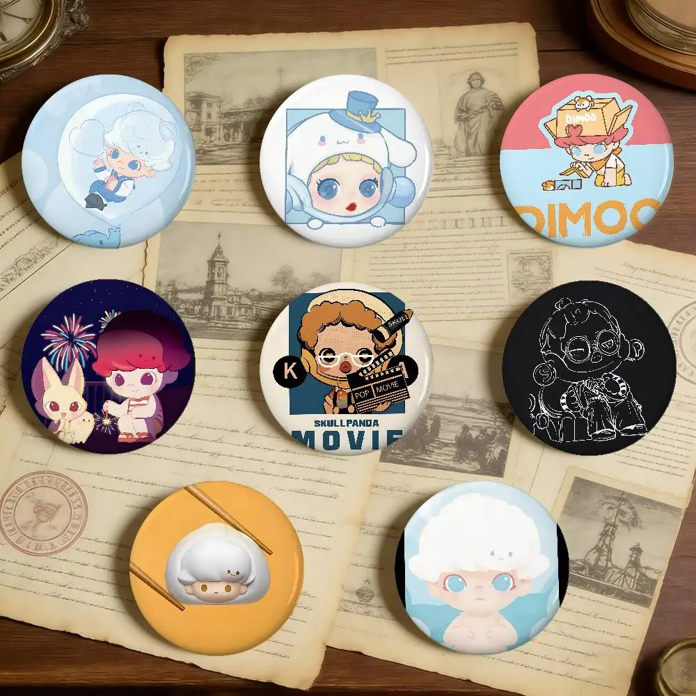 Cute Little Boy D-Dimoo Badges Peripheral Lapel Pins Tinplate Round Brooch For Shoulder Bag Accessories Souvenir Gifts