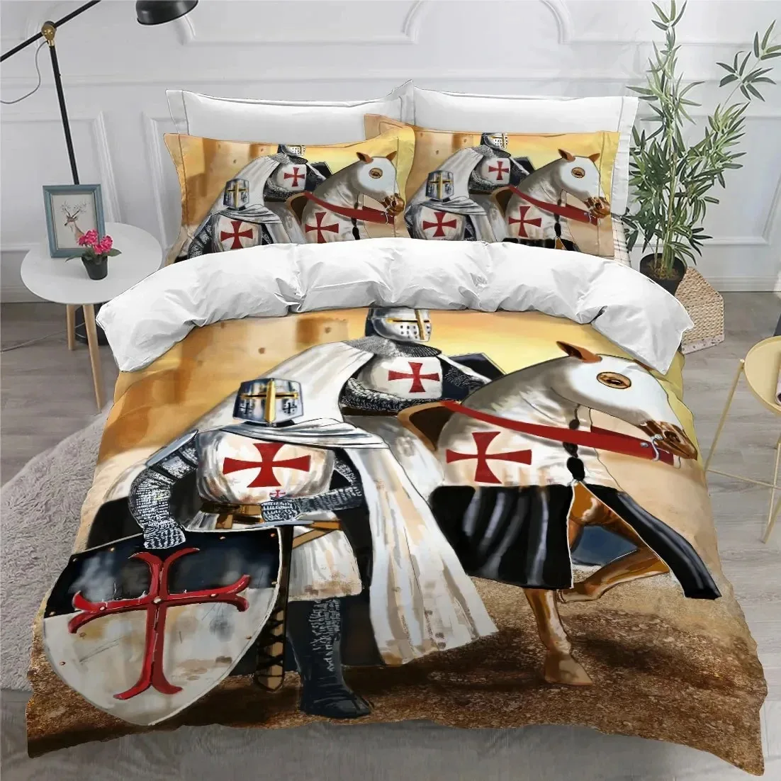 

3D Print Holy Knights Bedding Set Double Twin King Duvet Cover Comforter Pillowcase Boys Girls Adults Bedroom