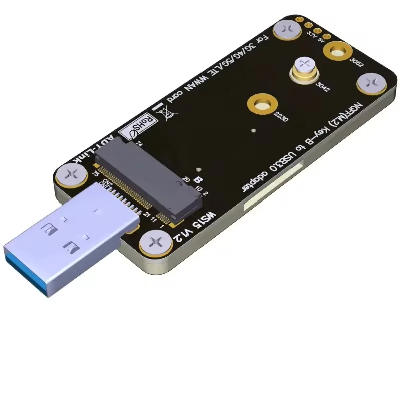 High Speed M.2 Key B To USB 3.0 Adapter with Dual SIM Card Slots & Hot Swap Support for 4G 5G Module Testing and Development