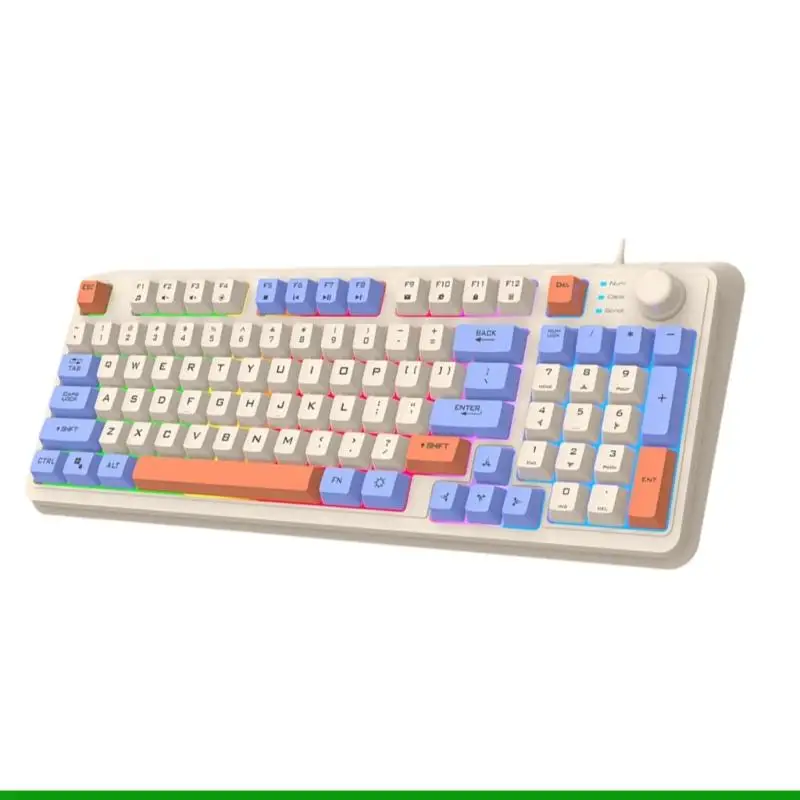 U55C Corded Gaming Keyboard for PC Gamers LED Backlit Keycap Mechanical Keyboard