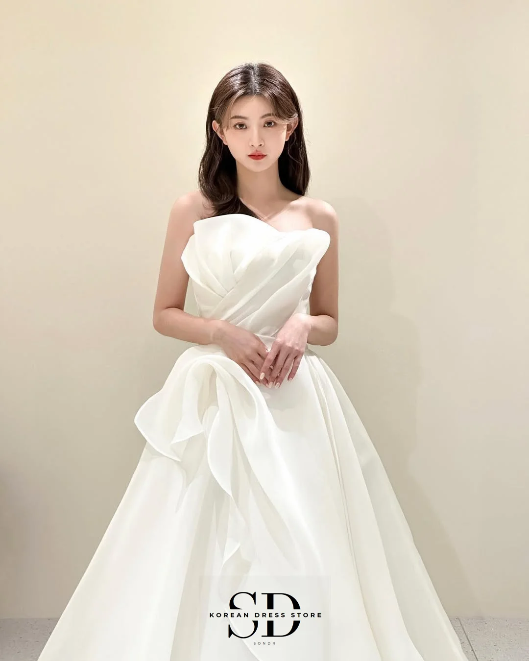 Abiti da sposa fata Sondr Abito da sposa coreano in organza di seta con corsetto Abiti da ricevimento Abiti da sposa con bottoni automatici Abito da festa