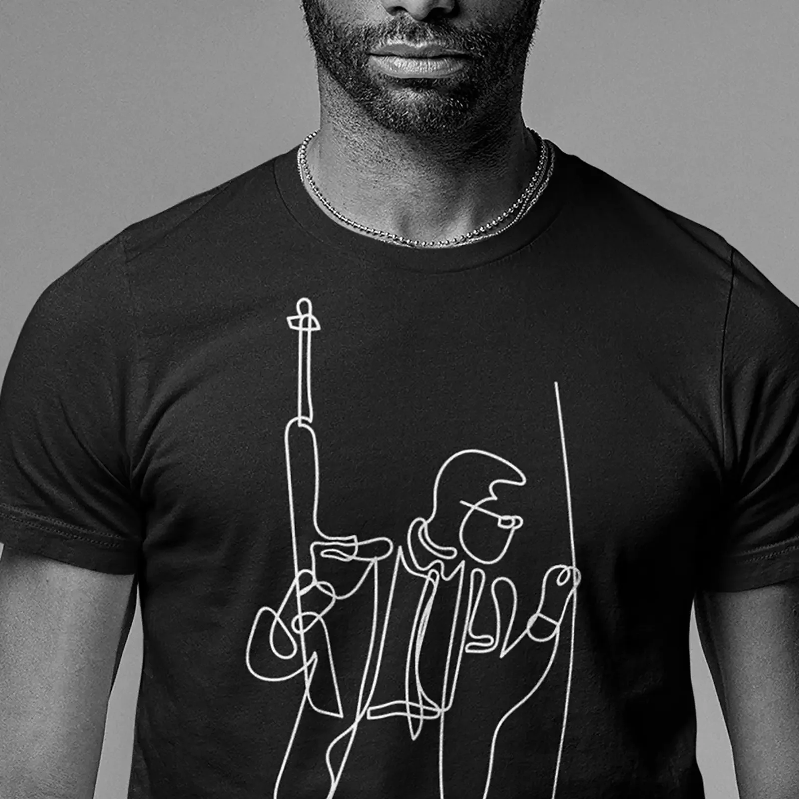 Malcolm X Line Art T Shirt Civil Rights Black History vintage Washed Stylish Breathable Stretched Top For Everyday Wear