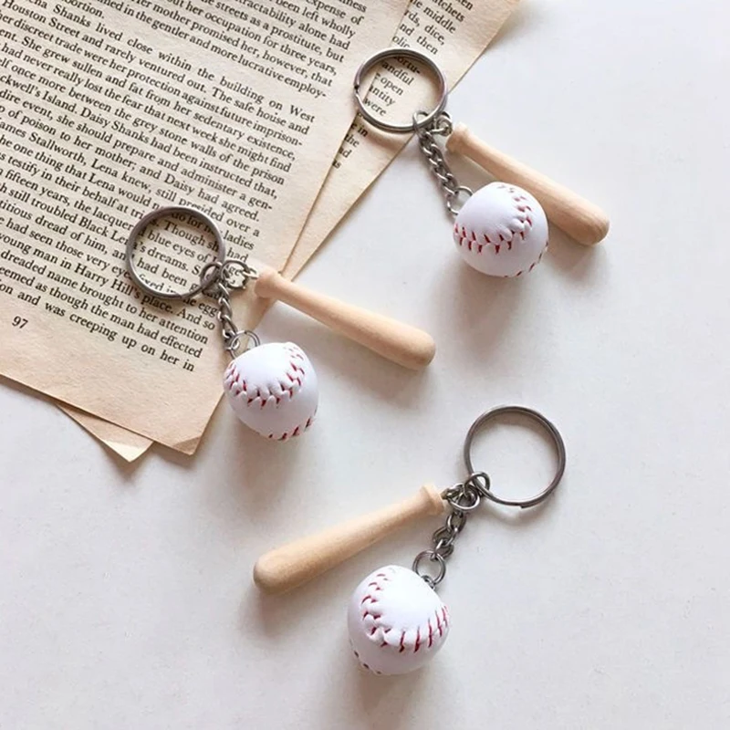 

Sports Keychain Pendants Bat Ball Baseball Bat Key Chain Car Key Chain Decor Fans Keyring