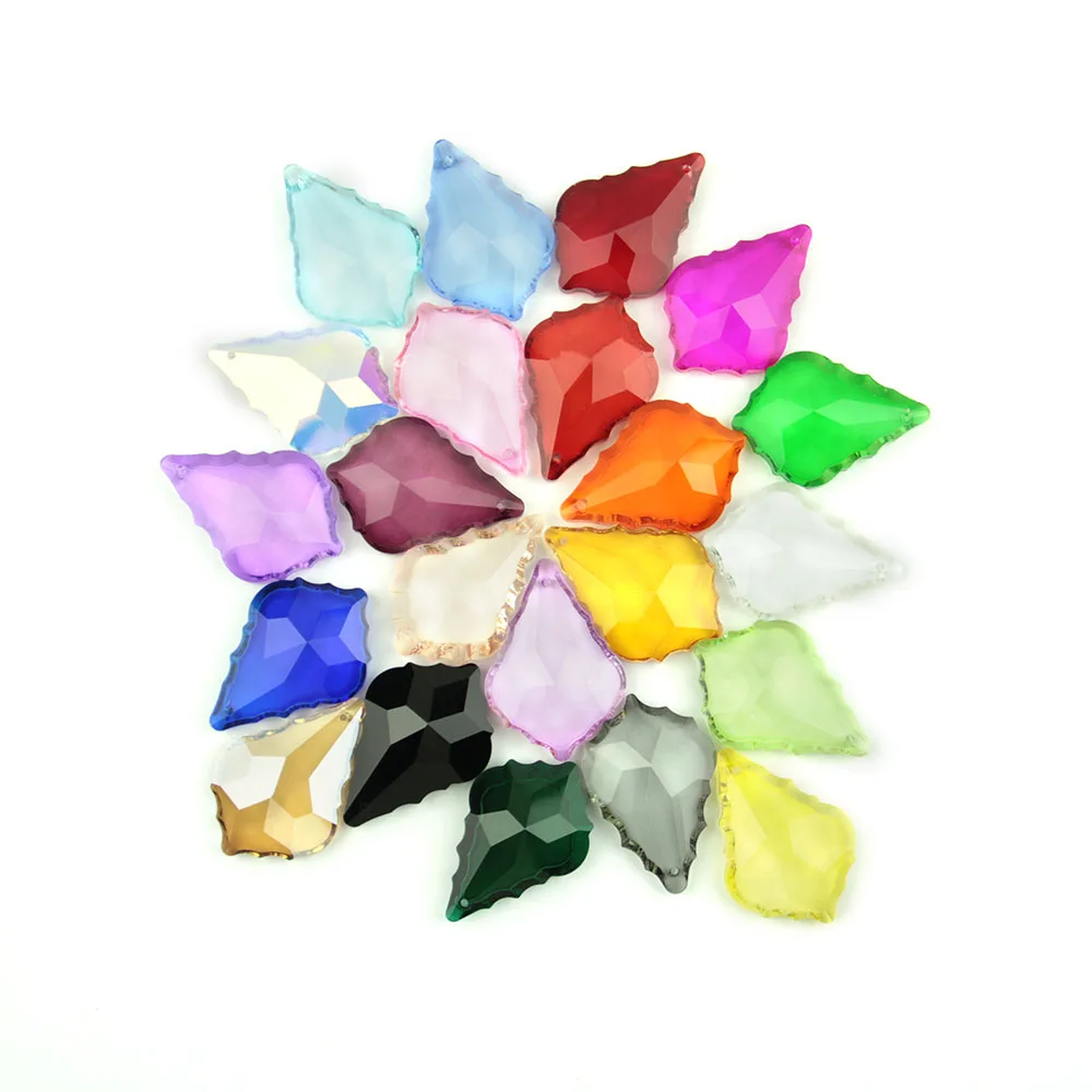 1pc Multicolor  Crystal Maple Leaf Pendant Chandelier Parts Lighting Prism for DIY Suncatcher Home Wedding Marrige Decoration