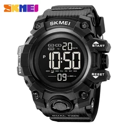 SKMEI 2Time Digital Watch Waterproof Sport Mens Wristwatch Chronograph Stopwatch with Date Original Brand Electronic Clock