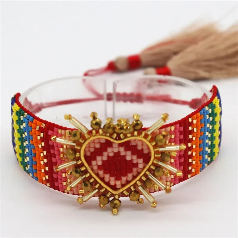 

Beaded Bracelet Hand woven Hyperbole love fashion Adjustable Beading Bohemia Unisex Rice Ball Bracelet