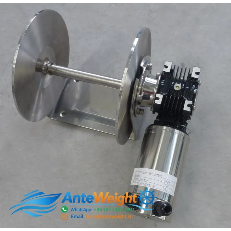 Electric 400W Boat Anchor Winch Drum Winch with Remote Control 40m Lifting Height
