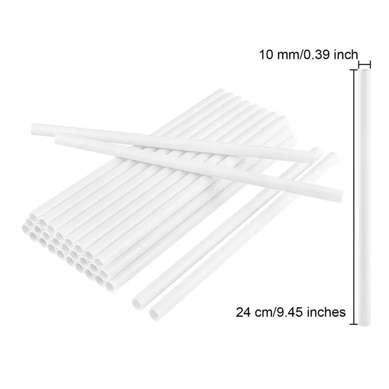 PZHI-150 Pieces Plastic White Cake Dowel Rods For Tiered Cake Construction And Stacking (0.4 Inch Diameter 9.5 Inch Length)
