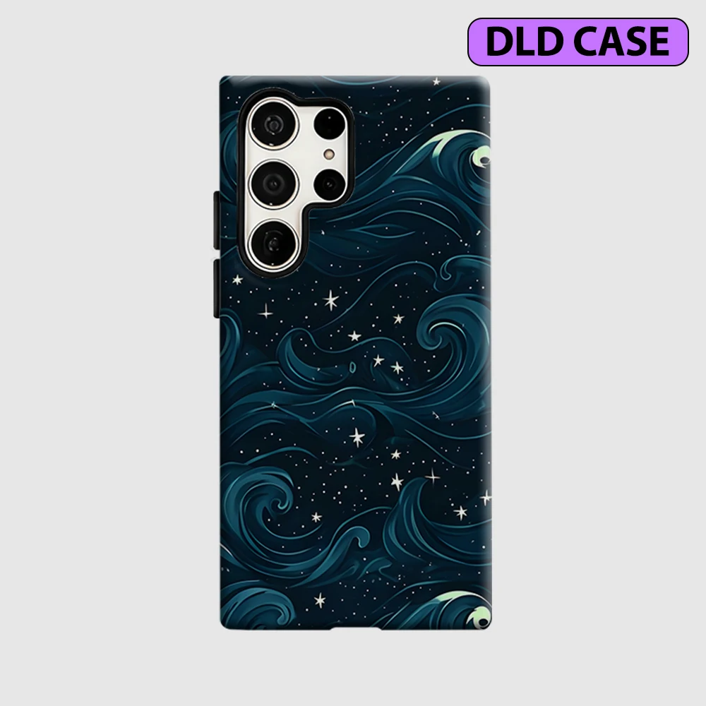 Starry Waves Phone Case for Samsung Galaxy S26 S25 Ultra S24 S23 Ultra Plus Shockproof Double Layer Tough Back Cover