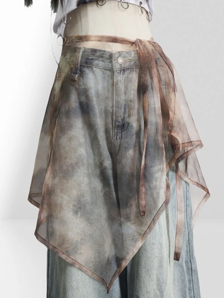 Korean Style Lace Apron Skirt Women's Autumn Winter Layered Wear Frock Half Skirt Base Layering Tool Butt Covering A-Line Skirt
