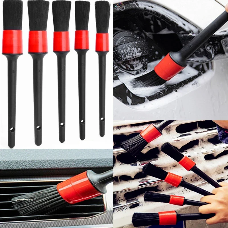 

1pcs/5pcs Detailing Brush Set Car Brushes Car Detailing Brush For Auto Cleaning Dashboard Air Outlet Wheel Wash Maintenance Tool