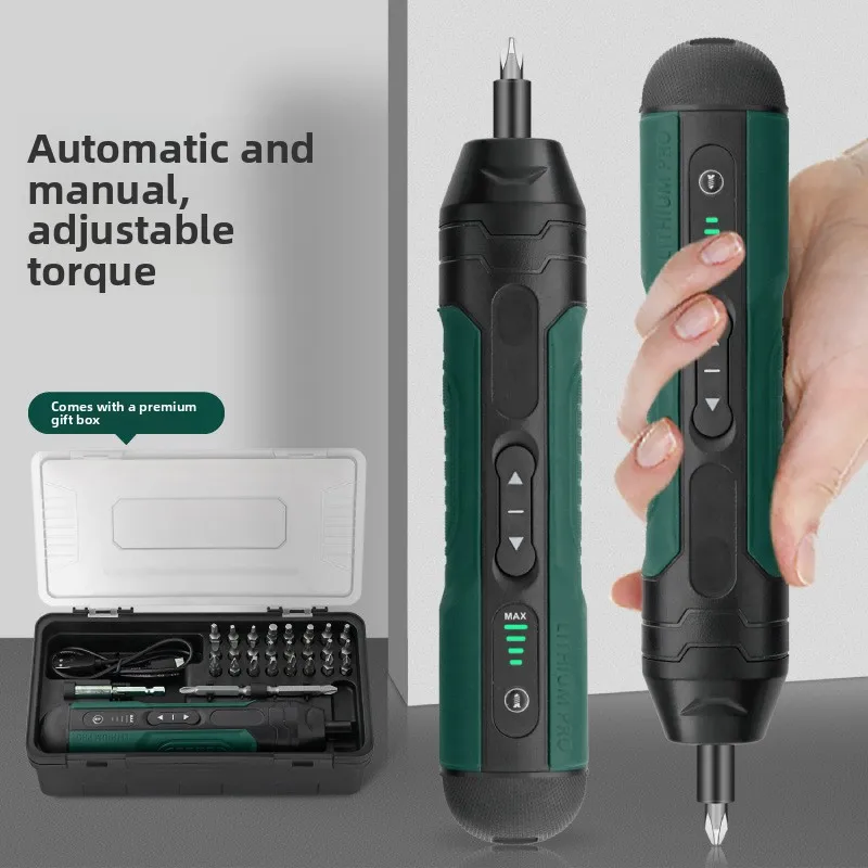 

Электрическая отвертка с прямой ручкой 3,6 В с регулировкой крутящего момента, многофункциональная ручная автоматическая маленькая электрическая дрель