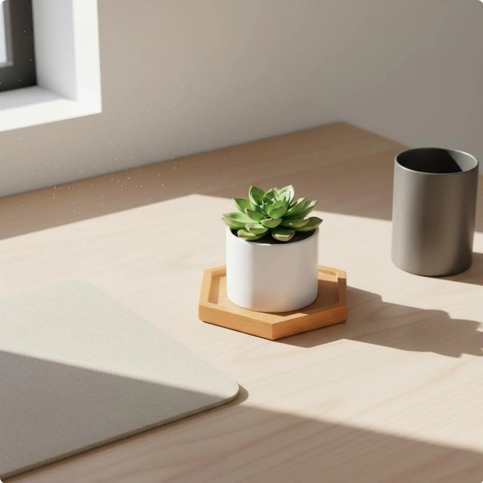 Industrial Tray Bamboo Wood Plant Saucer Geometric Base Minimalist Decor Stand for Indoor Plant Pot Cover
