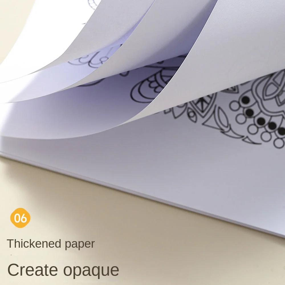 Mandala/Ucelli/Farfalla/Animali Libro da colorare per bambini Libro di pittura ad acquerello a spirale su un lato Illustrazione fine Rimovibile