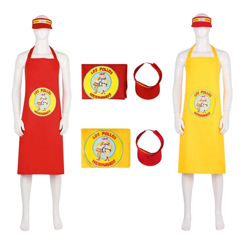 

Adult Breaking Cosplay Bad Fried chicken clerk Apron Uniforms Los Pollos Hermanos Outfit Tv Halloween Party Roleplay Clox,3;b'2.