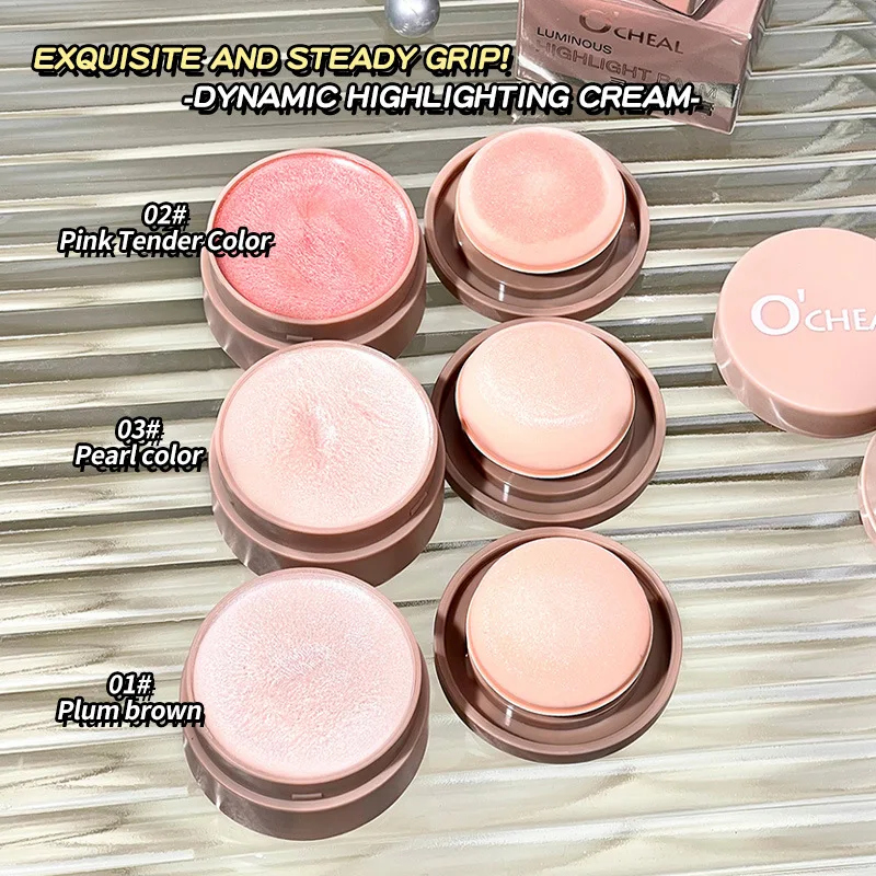 Crema illuminante al fango di patate 3d Fard schiarente naturale per il viso sulla guancia Colore lucido Applicazione liscia Trucco per la salute di bellezza