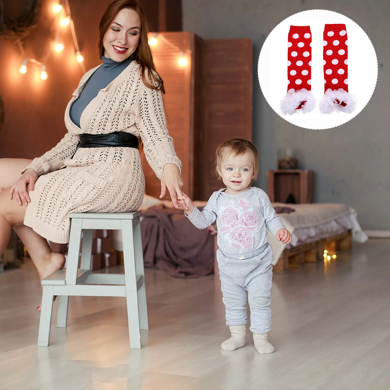 1Pair Baby Leg Warmers Lovely Dot Lace Design Comfortable Elastic Socks Covers Winter Warm Leg Cuff for Toddlers Cotton Long