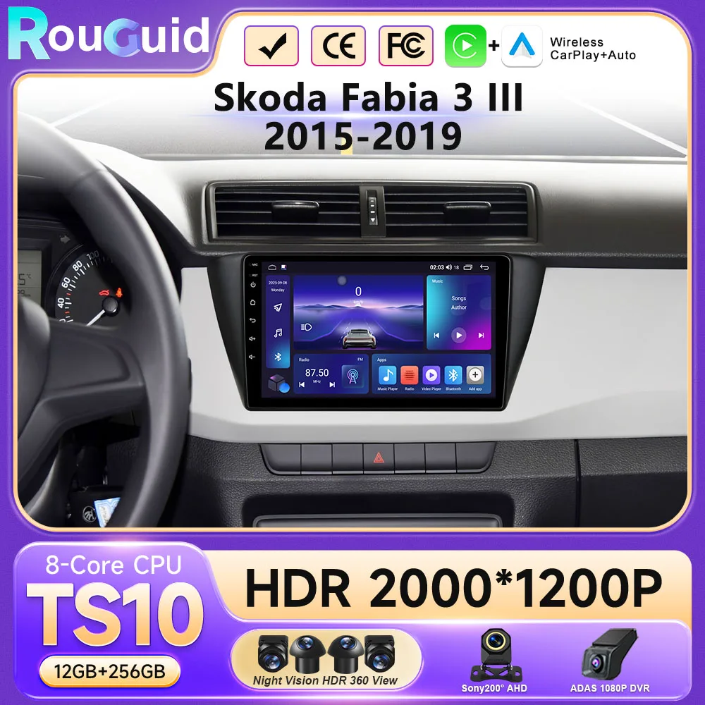 Android 16 Carplay Auto For Skoda Superb 3 2015 - 2019 Car Radio Navigation Head Unit DSP Video DVD GPS Player No 2Din Stereo BT