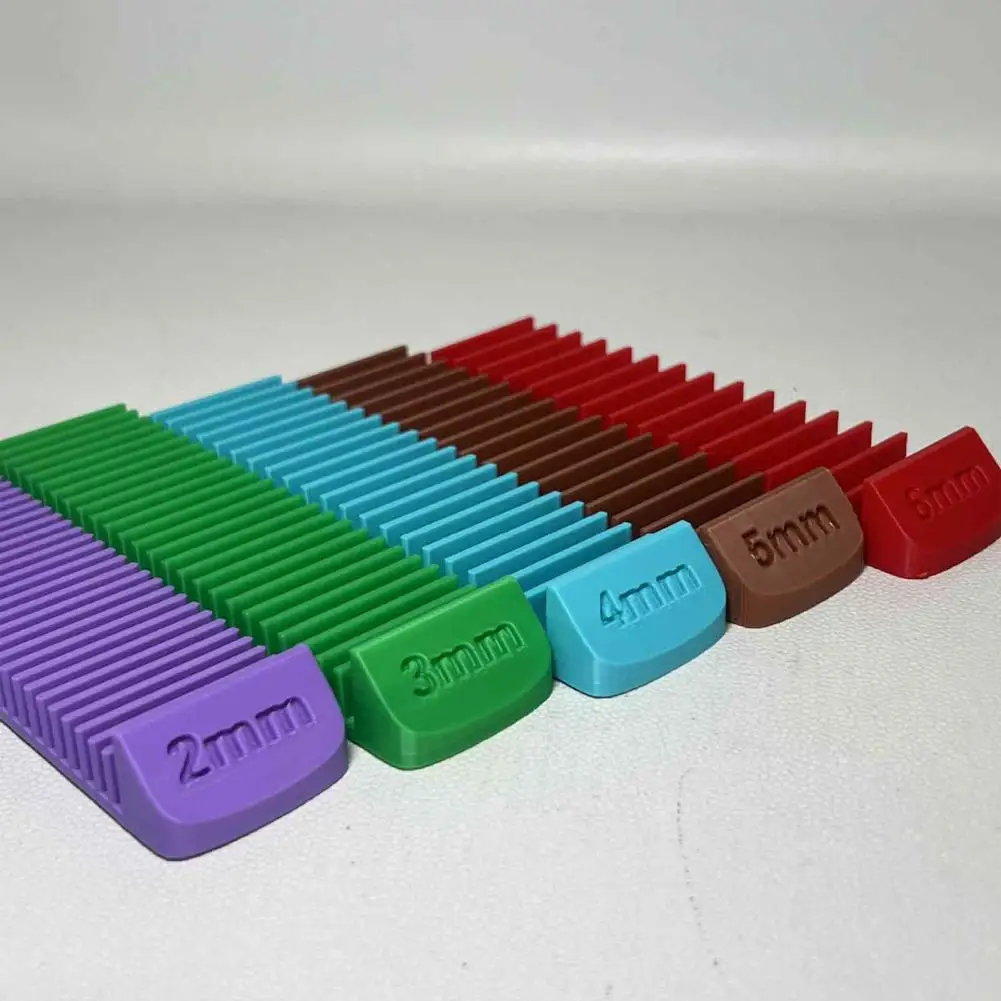 Clay Thickness Guides Adjustable Depth Rulers 5pcs Polymer Clay Thickness Guide Set Color Coded Stackable Rolling Pin for Diy
