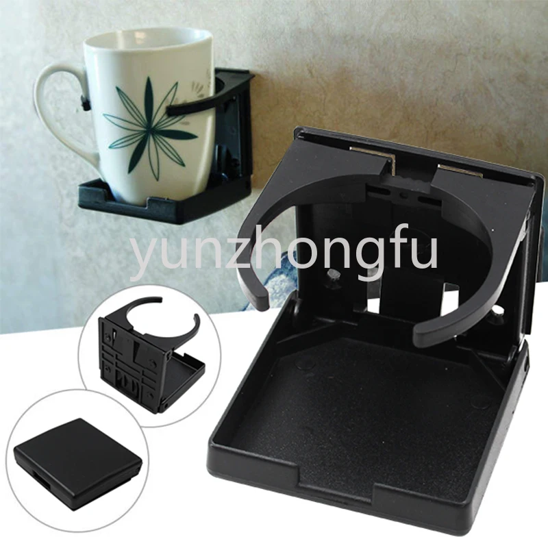 

RV Yacht Fishing Boat Car Black and White Folding Adjustable Foldable Hidden Plastic Cup Holder Drink Holder Cup Saucer