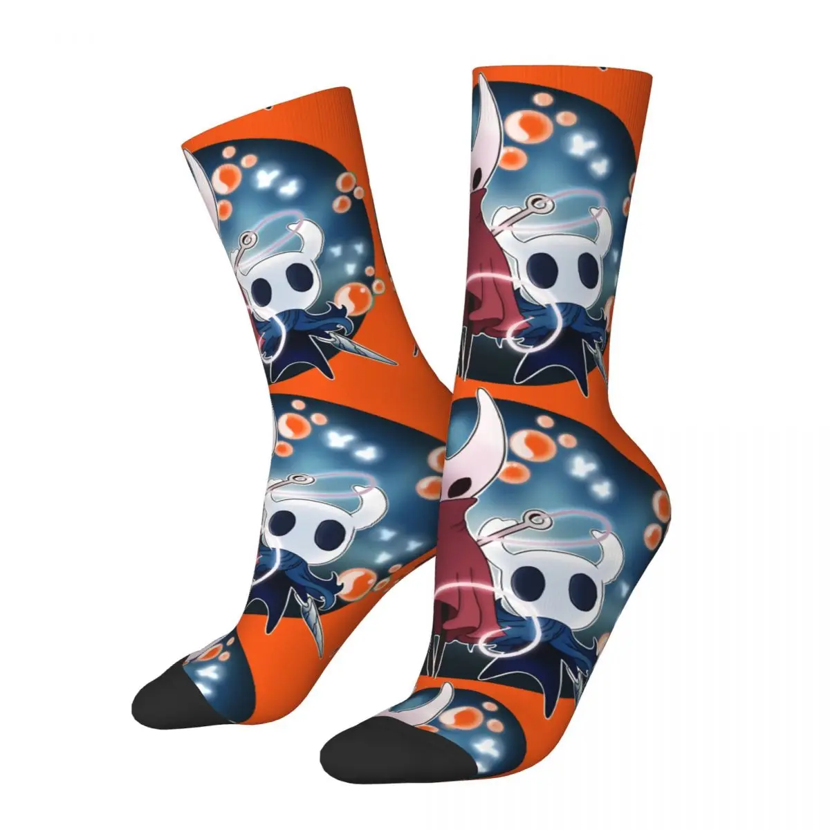 Funny Happy Men's Compression Socks Hollow Knight And Hornet Vintage Harajuku Hollow Knight Hip Hop Pattern Crew Crazy Sock