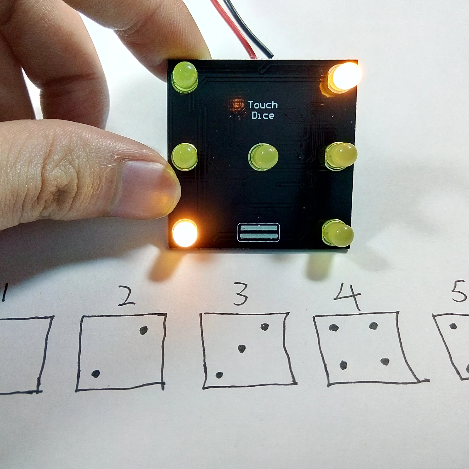 DIY LED Touch Dice Digital Circuit Chip Component Soldering Training Kit