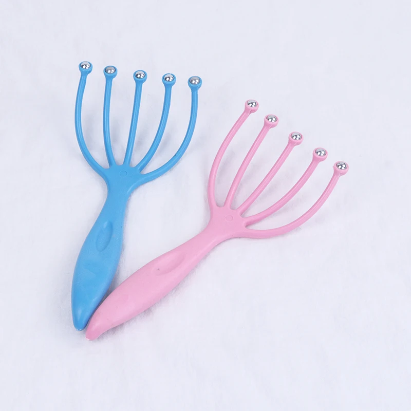 

1pc Head Massager Scalp and Neck Comb Roller Five Finger Steel Ball Handheld Relaxing Water Massage Comb