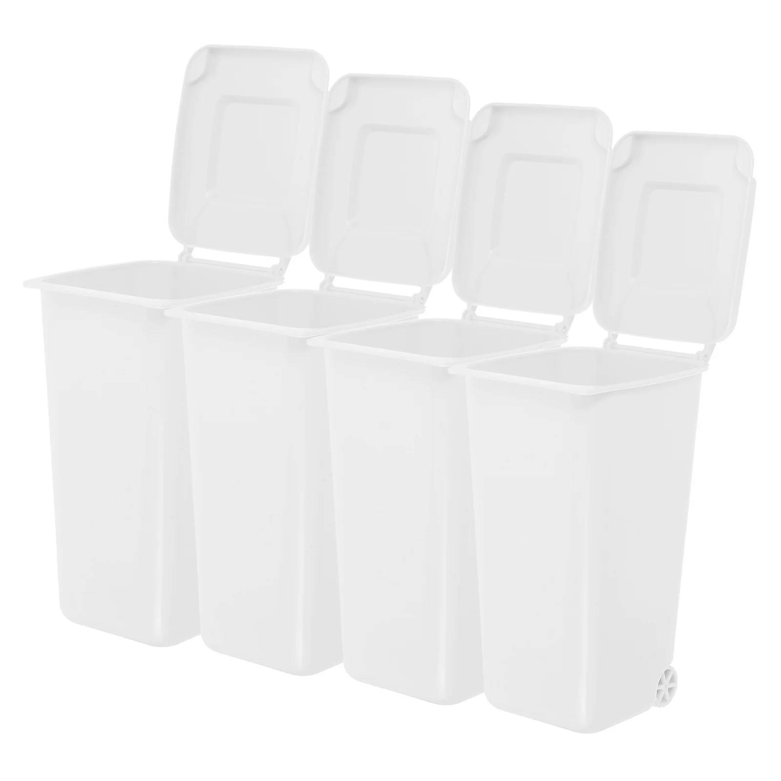 

4Pcs Mini Desktop Trash Can with Lid Cartoon Design Small Garbage Can and Pen Organizer for Desk Mini Desktop Bin