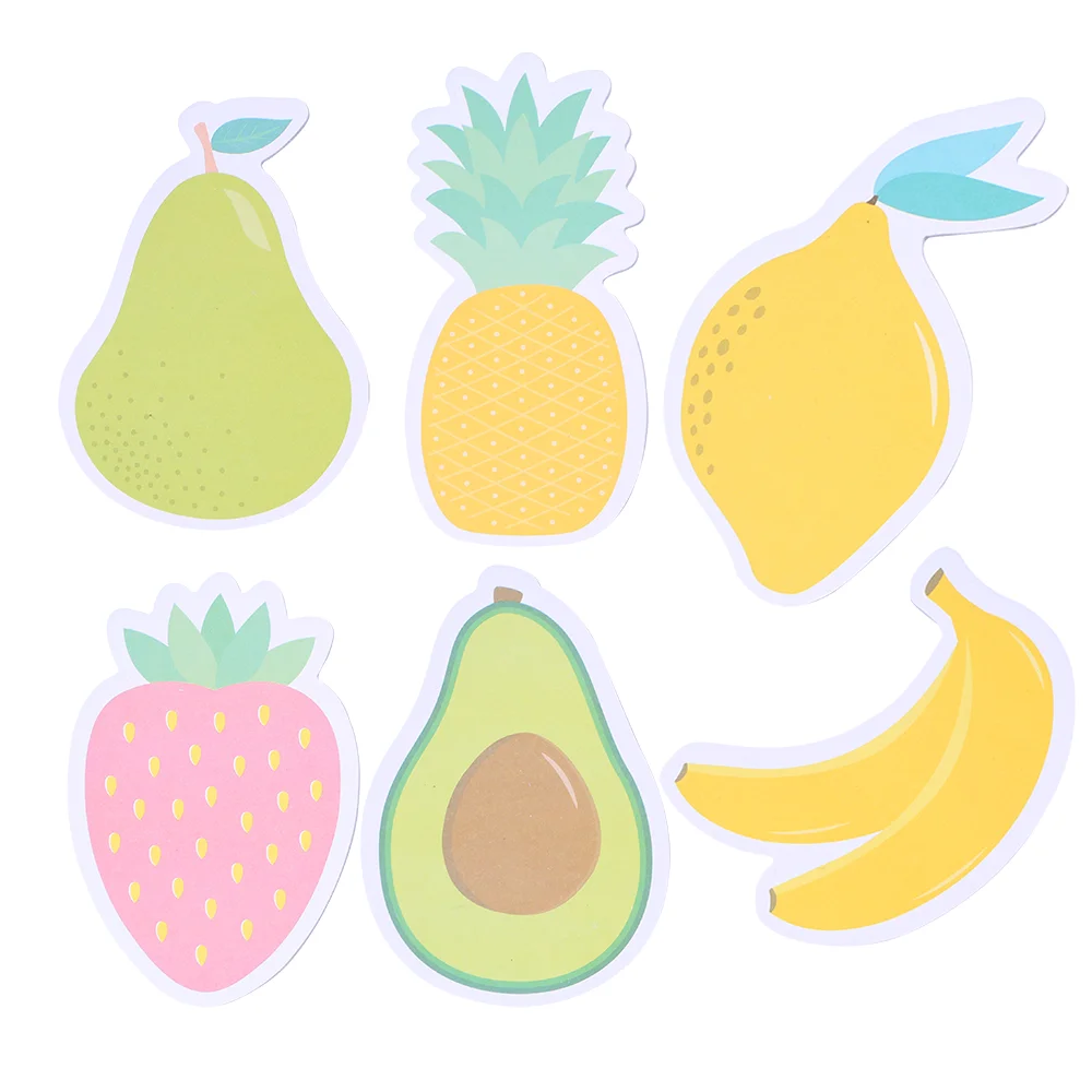 Notas adhesivas de frutas autoadhesivas divertidas para mujeres y niñas, fresa, limón, Kawaii, lindo Bloc de notas, notas postales, papelería, lista de verificación de índice