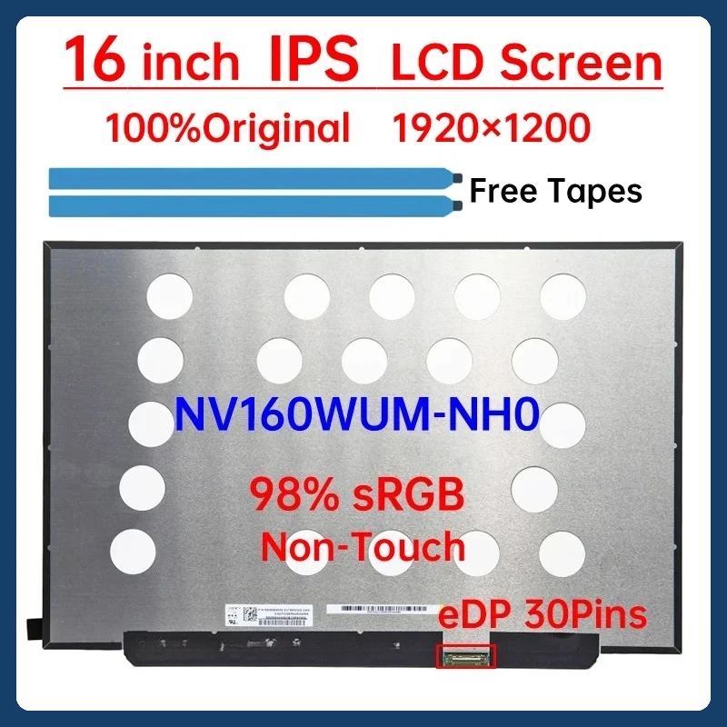 

16" Laptop LCD Screen NV160WUM NH0 NV160WUM-NH0 For Huawei Matebook D16 2020 RLEF-16 Display Matrix Panel 1920x1200 eDP 30 Pins