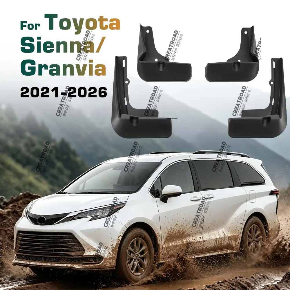 For Toyota Sienna and Granvia 2021 2022 2023 2024 2025 2026 Fender Mudflaps Splash Guards Mudguards Mud Flaps car Accessories