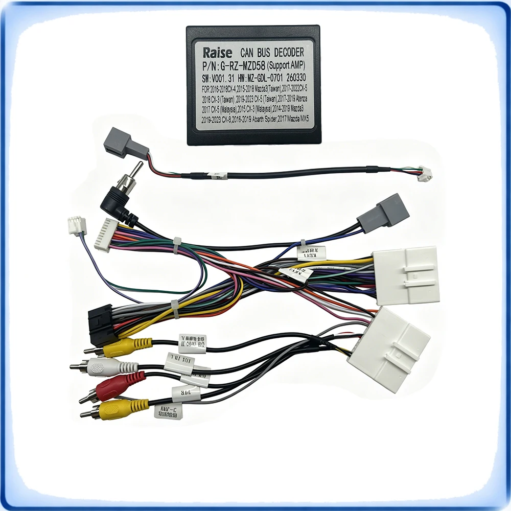 

Car Accessories 16Pin Radio Wiring Harness with CANBUS Decoder Box for Mazda CX-4 CX-5 Atenza Axela High Trim