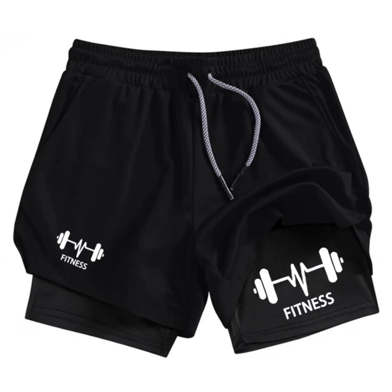 

Новые мужские шорты для фитнеса с буквенным принтом 2026 года – цельные шорты для тренировок и отдыха