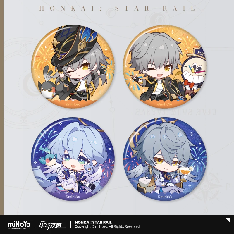 Official Honkai Star Q Version Tinplate Badge Sunday Robin Fall Festival Brooch Anime Cosplay Accessories Fan's Collection Gifts
