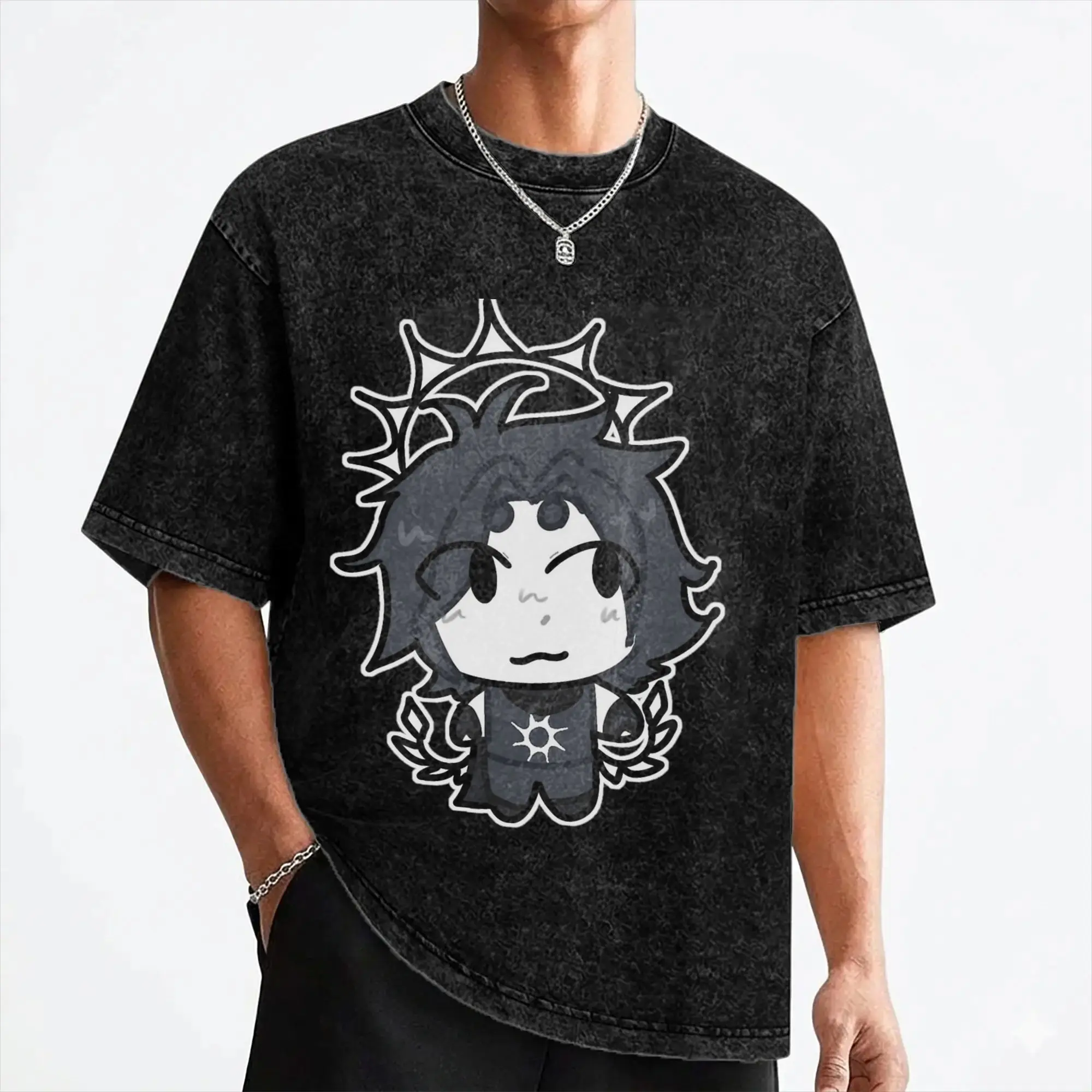 Game Forsakens Two Time T Shirt Washed Cotton Oversize T-Shirt  Fashion for Men Women Streetwear Printed Tees